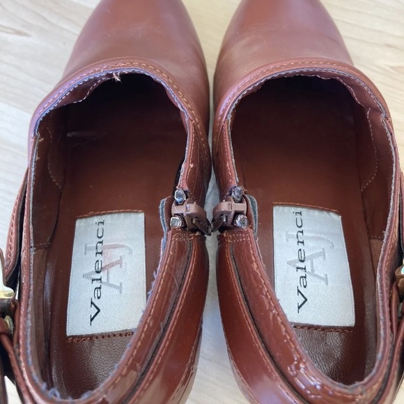 AJ Valenci Mahogany Leather Zip & Buckle Shoe Boots Shooties Women's 6 - Picture 4 of 10